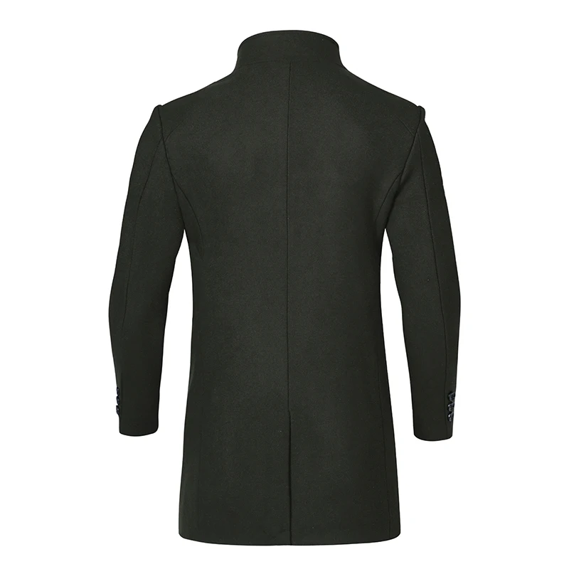 YOUTHUP зимняя мужская длинная куртка с шарфом, шерстяное однобортное пальто, верхняя одежда, мужское пальто для фитнеса, уличная одежда, M-4XL