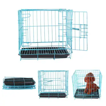 

Collapsible Foldable Pet Cage Iron Wire Dog Cat Iron Cage Door Safe Home