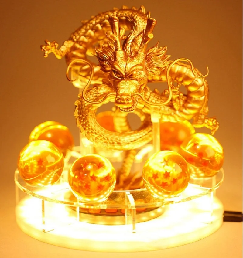 Gold Deagon Dragon Ball Z Сон Гоку дух бомба настольная лампа освещение светодиодный ночник комнаты настольные лампы украшение дома DIY хрустальный шар подарок - Испускаемый цвет: Gold Deagon