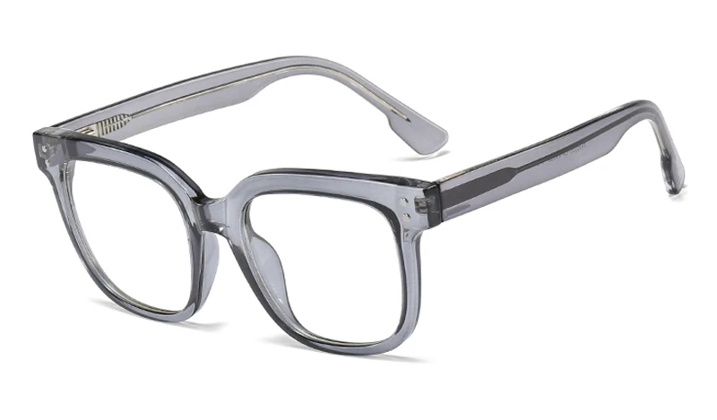 grey with clear Peekaboo квадратные очки с заклепками, женские очки из ацетата, прозрачные розовые tr90 очки по рецепту, мужские прозрачные линзы, аксессуары - Цвет оправы: grey with clear