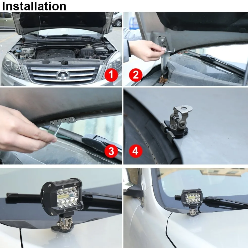 4inch LED Pods Off Road LED Driving Work Light Bar Triple Row 60W Combo Beam6