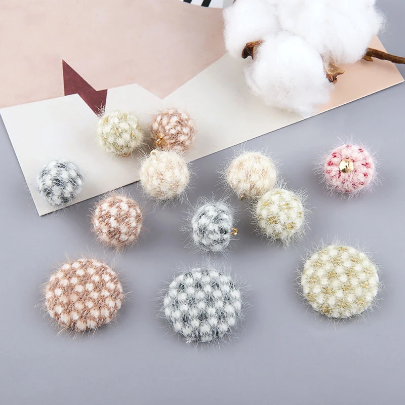 10 шт корейские элегантные шерстяные серьги из клетчатой ткани плоские на