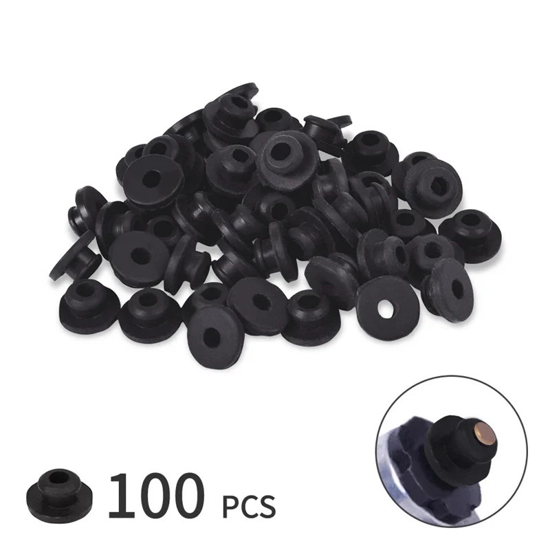 

100Pcs Disposable Rubber Grommets Nipples "T" Type Needle Pad Tattoo Machine Accessory Armature Bar Tools