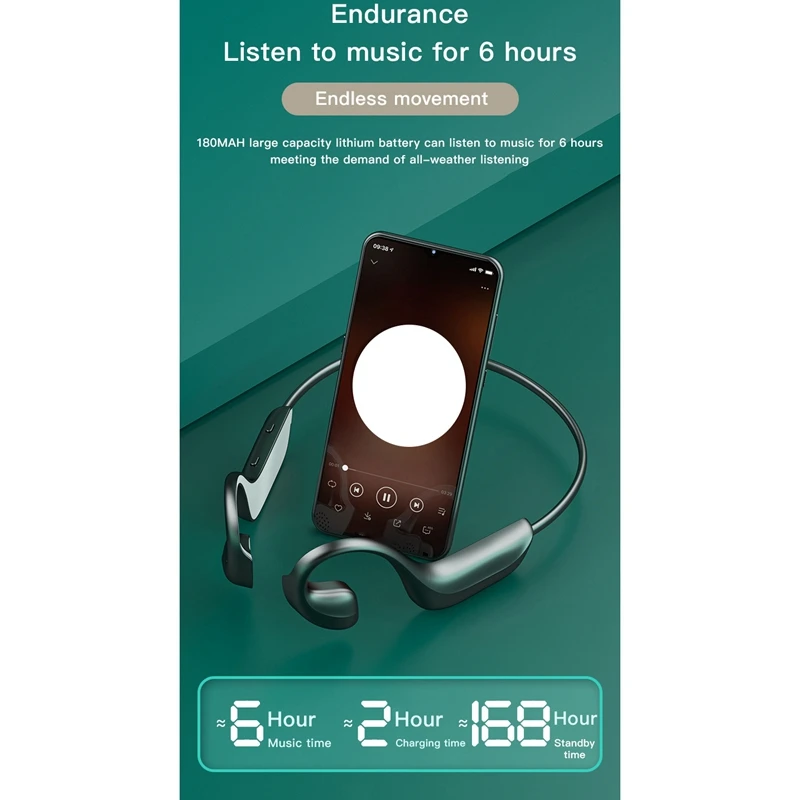 G100 Concept Bluetooth Headset for Bone Conduction Sports Wireless Bluetooth 5 1 Black Science and Technology