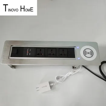 

Electric rotating socket/with wireless QI charging/high-grade aluminum alloy material 3-position universal socket