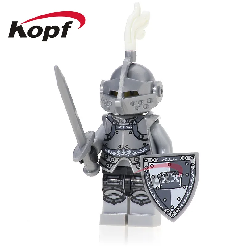 

Single Sale Medieval Rome Heroic Dragon Soldier Kingdoms Knight Super Heroes Building Blocks Bricks Toys for children XH 523