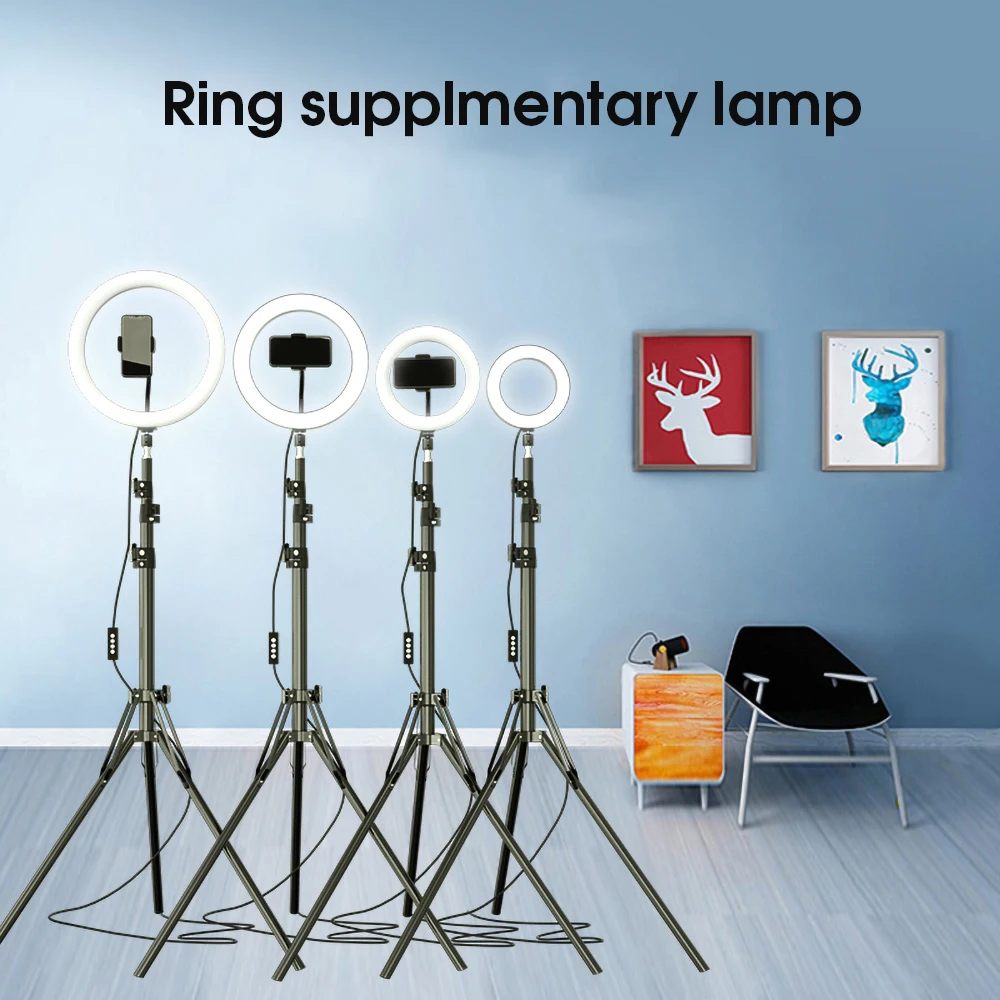 Universal LED Ring Light Photo Studio Camera Light Photography Dimmable Video Light For Makeup Selfie With Phone Holder