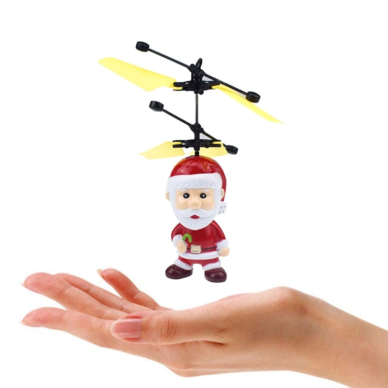 Рождественские игрушечные Санта-клаусы Летающий Санта-Клаус самолет игрушка датчик вертолет индукционные игрушки Светящиеся