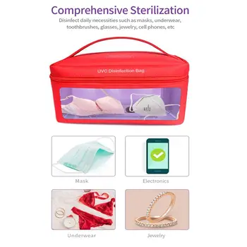 

DHL Free UV Ozone Sterilization Pack 185nm USB Charging UVC Disinfect Bag Kill 99% Of Bacteria For Masks Toothbrush Clothes