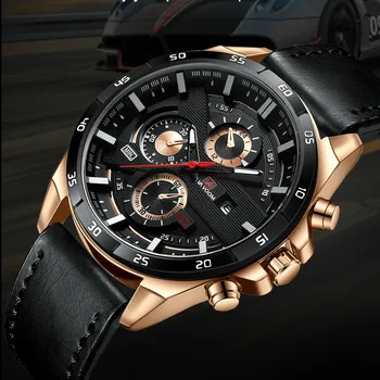 

Mens Watches Top Brand Luxury Quartz Gold Watch Men Casual Leather Military Waterproof Sport Wrist Watch Relogio Masculino