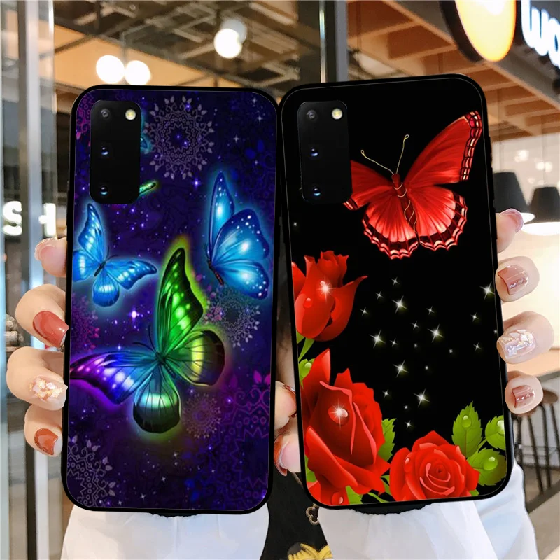 Cartoon butterfly pattern printing Fundas Case for Samsung S20 S10 S9 S8 Plus S7 Edge S10Lite S20Ultra Soft silicone Phone Cover | Мобильные