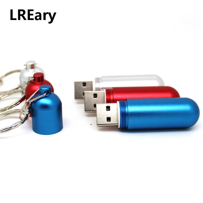 Металлическая Форма таблетки U диск 8 ГБ 16 ГБ 32 ГБ 64 Гб USB флеш-накопитель 128 МБ 4 ГБ Флешка карта памяти с брелоком