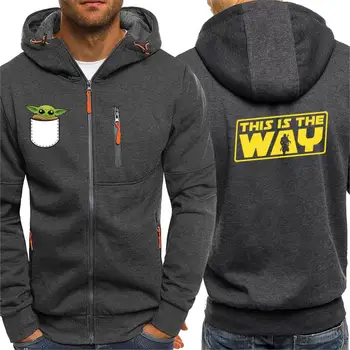 

This Is The WAY Streetwear Mens Hoodies Baby Yoda Jackets Spring Winter 2020 New Mandalorian Zipper Hip Hop Hooded