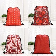 Горячая мешок шнурок мешок цветок Открытый рюкзак сумки Хлопковая Сумка-мешок