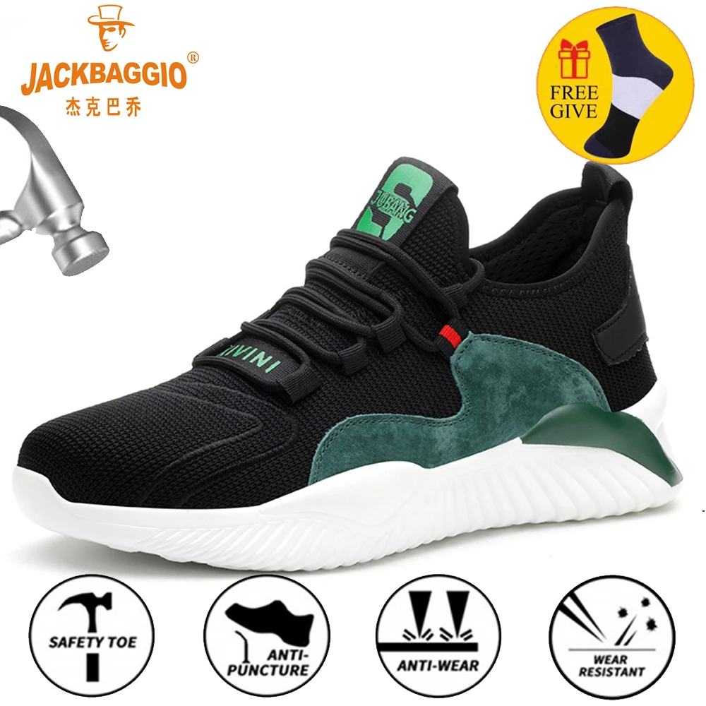 

Indestructible Work Shoes Men European Standard Steel Toe Cap Safety Boots Puncture-Proof Work Breathable Causal Safety Shoes