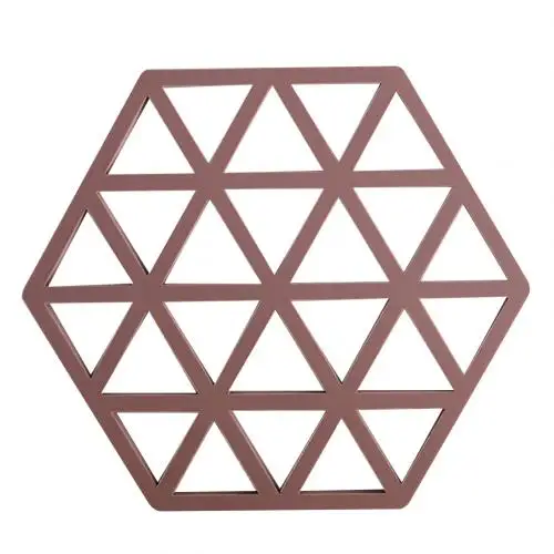 Brick Red Triangle Полый шестиугольник Форма обеденный Коврики на стол Силиконовое противоскользящее покрытие теплостойкость место коврик чашка коврик под тарелку Украшение стола Подставка для столовых приборов - Цвет: Brick Red Triangle