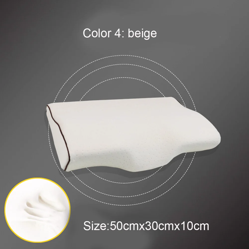 Beige Подушка из пены с эффектом памяти для сна, шейные подушки в форме бабочки, подушки с эффектом памяти, расслабление шейного отдела позвоночника, для взрослых, медленное восстановление - Цвет: Beige