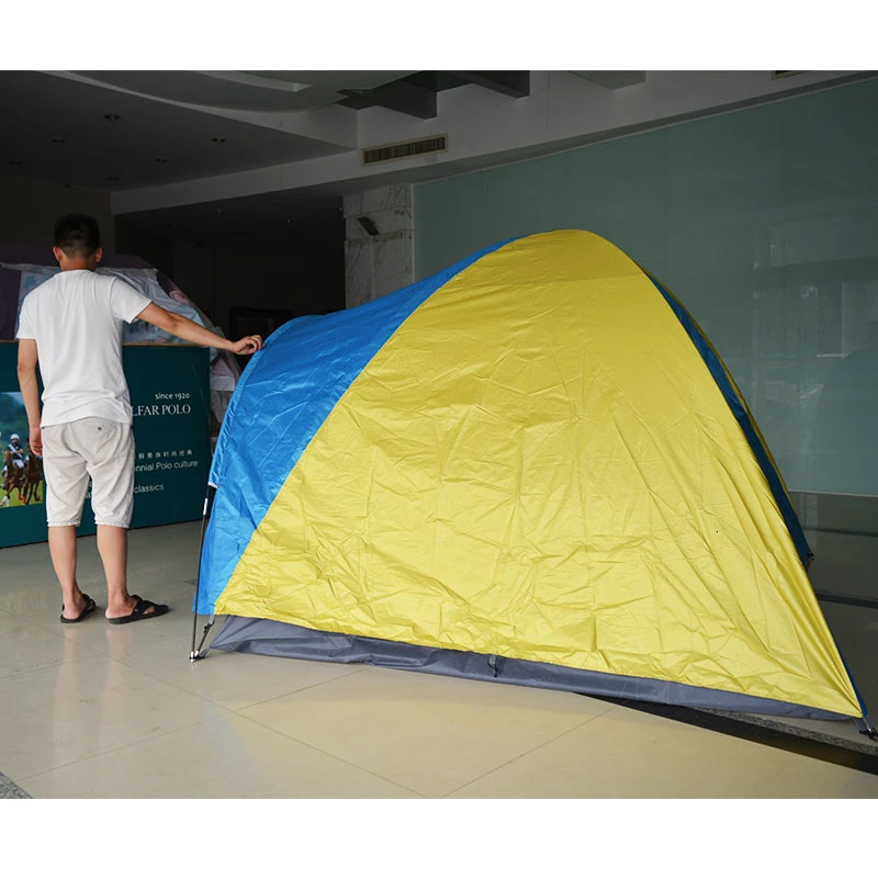 3-4 Person Large Double Layer Tent for Outdoor Camping Hiking Hunting Fishing Travel Picnic Tourist Emergency Tent 320x210x145cm (1)