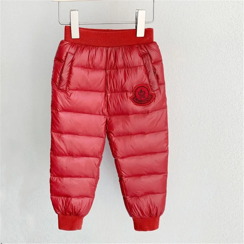 Брюки; сезон осень-зима; утепленные брюки для маленьких девочек; теплые брюки с подкладкой для маленьких мальчиков; модная ветрозащитная пуховая одежда; штаны для девочек