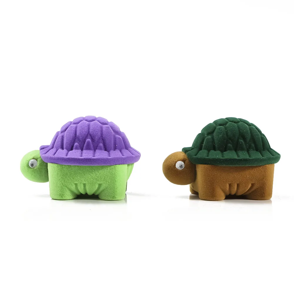 

Cute Creative Velvet Turtle Shape Ring Box Display Storage Collapsible Cute Turtle Shaped Animal Jewelry Box Jewelry