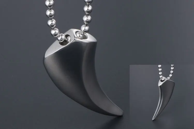 个性狼牙钛钢男士项链时尚潮人女钛钢吊坠 (2)