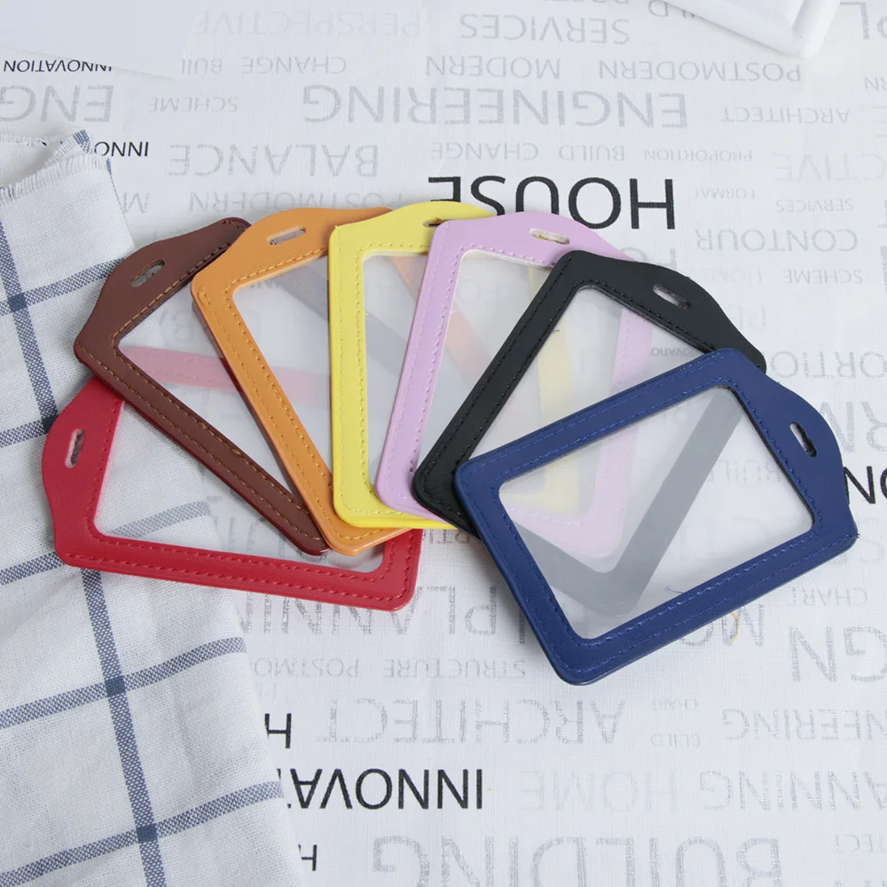

New Candy Color Card Holder Protect Cover Case Business Credit Card Work ID Card Badge Holder Office Supplies