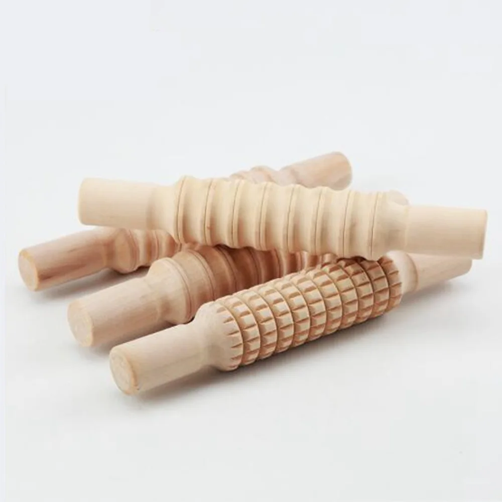 Printed Mud Roller Mud Roller Pottery Tools Wooden Rolling Pin Embossed Bar Embossed Pattern Mud Board Rolling Pin ZXX9186