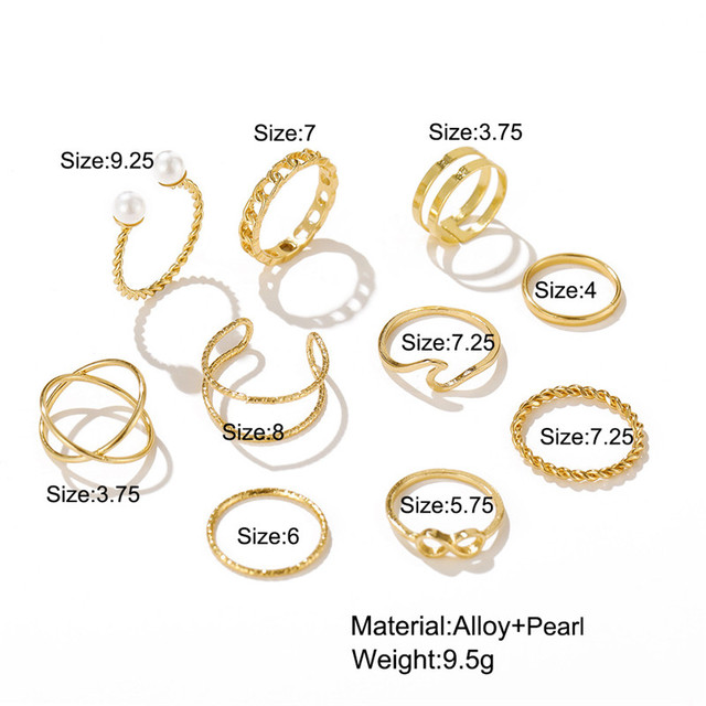 Punk Gold Wide Chain Rings Set For Women Girls Fashion Irregular Finger Thin Rings Gift 2021 Female Knuckle Jewelry Party