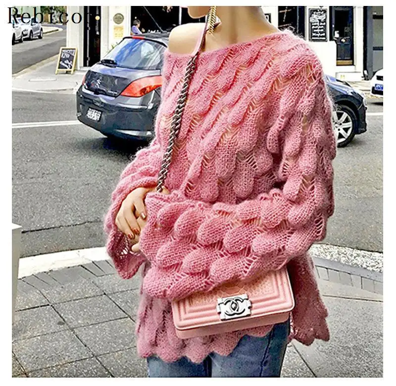 

Sweaters women winter Pullover jumpers knitted clothes fashion Women Stitching loose knitting sweater women's
