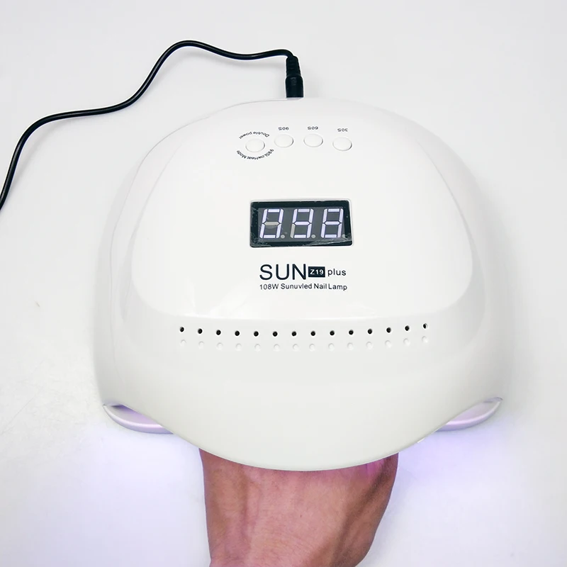 white SUNZ19 Plus 108 ВТ УФ-лампа светодиодный светильник для ногтей быстрая отверждение всех типов гель-лака для ногтей Маникюр Сушилка для ногтей автоматический датчик солнцезащитный светодиодный светильник лампа - Цвет: white
