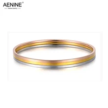 AENINE модные браслеты-манжеты из нержавеющей стали браслеты 3 золотого цвета свадебный ювелирный браслет для женщин Девушка Pulseras Viking AB18038