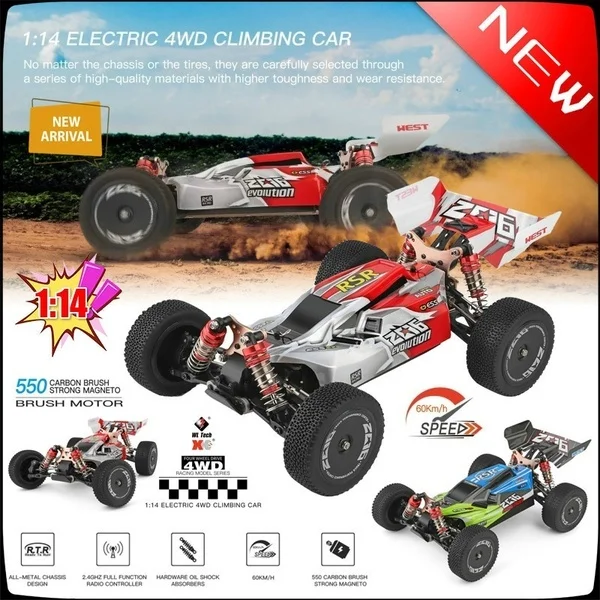 60 км/ч высокоскоростной Радиоуправляемый автомобиль 1/14 4WD багги из алюминиевого