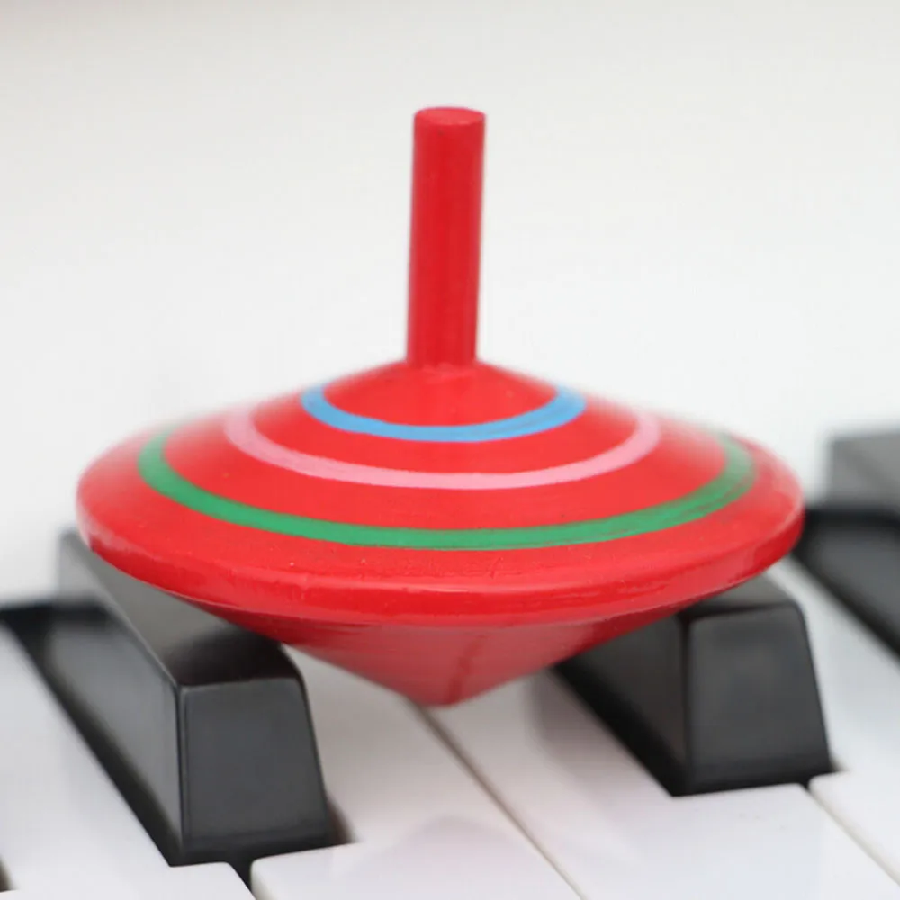 1pcs Spinning Top Kids Toys Funny Multi-color Wooden Spinning Top Toys Casual Hand Spinning Toys For Children Eaducational