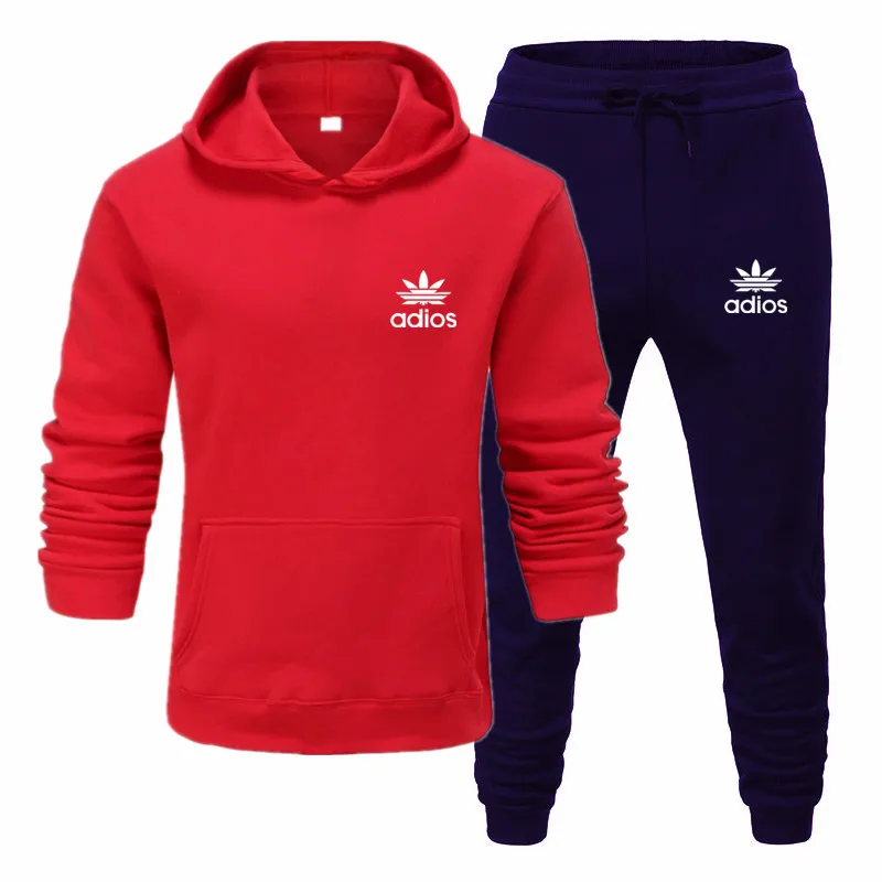 ADIOS Printing Men's Sets drop shipping hoodies+Pants Harajuku wholesale Sport Suits Casual Sweatshirts Tracksuit Sportswear
