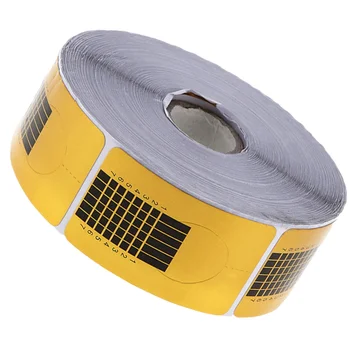 

1Roll of Square Nail DIY Tool Nail Extension Guide Sticker Nail Art Manicure Tool for Women (Golden)