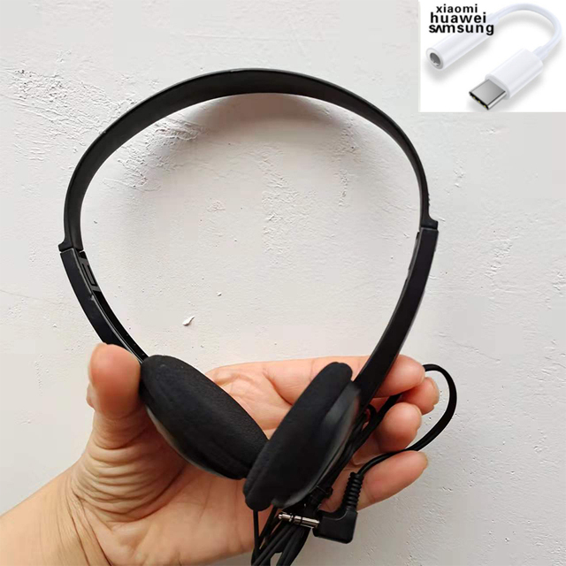80's Stock Compact Retro Headset With Microphone Black  INS Fashion Style Headset  Black Silver