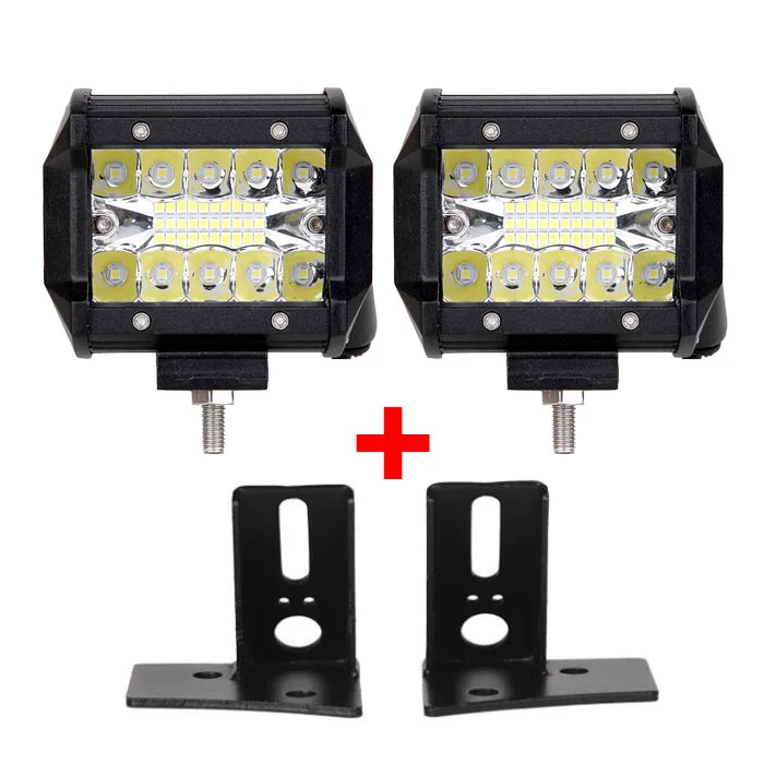 4 дюйма светодиодный рабочий свет внедорожный фонарь 12V 24V+ A-PILLAR Монтажный кронштейн держатель для JEEP WRANGLER JK 2007 - Цвет: LIGHTS AND BRACKET