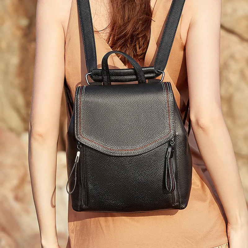 

Backpacks for Women Black Backpack Bagpack 2020 Women Bag Korean Fashion Backpack Zipper Large Capacity Leather Travel Backpack
