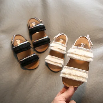 

Girls Princess Shoes 2020 Summer New Style Fashion Children Versatile Tassels Sandals Girls Baby Western Style Sandals