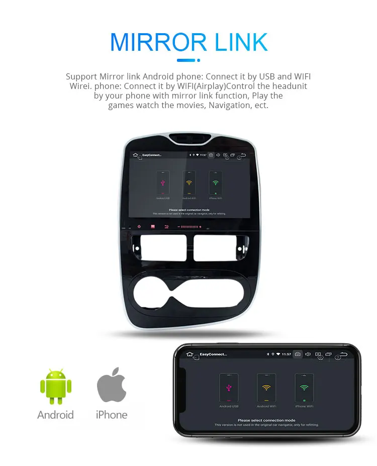 Clearance LJHANG 10.1" Android 9.0 Car Radio For Renault CLIO 2015 2016 2017 GPS WIFI 1 DIN Auto Stereo Multimedia Player 8 Core IPS USB 6