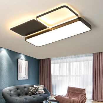 

Modern LED Ceiling Lamp For Living room Bedroom Study Room Black Frame Indoor Lighting Lights Lampadario Luminaria Lustres