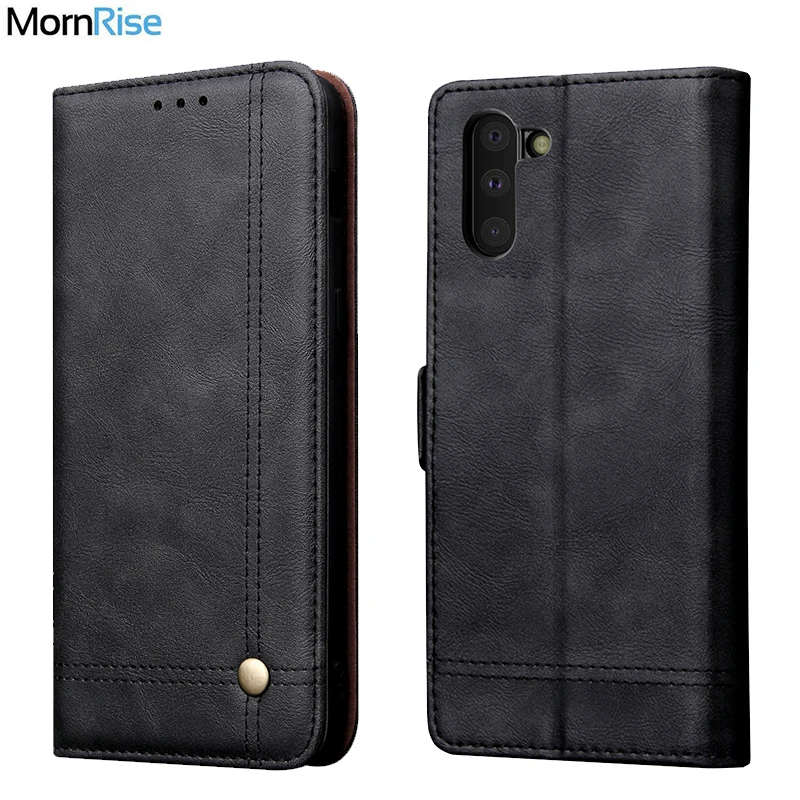 New Vintage Leather Flip Cover For Samsung Note 10 / Plus Wallet Luxury Card Stand Magnet Book Casual Phone Case Fundas | Мобильные