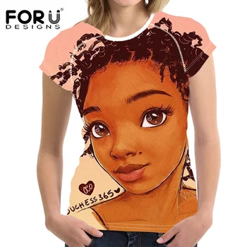 

Tee Shirt Femme Large Size African Girls 3D Printed T-Shirts Casual Tee Tops O Neck Short Sleeve Female T Shirt Women Clothing