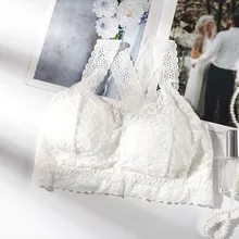 Женский лифчик Сексуальный Кружевной крест красота сзади эластичный лифчик сплошной цвет массажный хлопок чашка жилет лифчик Feme