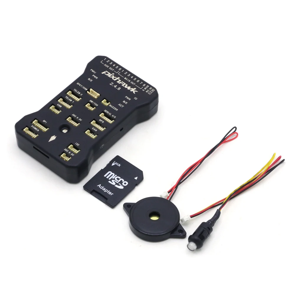Контроллер полета Pixhawk PX4 PIX 2.4.8 32 Bit+ Телеметрия 433/915+ M8N gps+ Minim OSD+ PM+ переключатель безопасности+ зуммер+ PPM+ IEC+ 4G SD