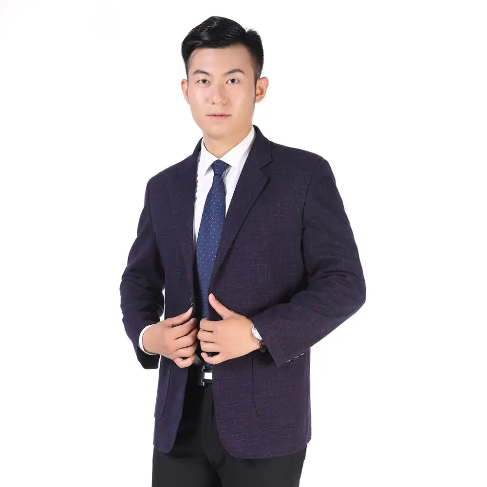 Man Elegant Blazer Autumn Spring Smart Business Casual Jacket Suits Men Red Blue Tailored Balzers Outfits Male Classical Garment