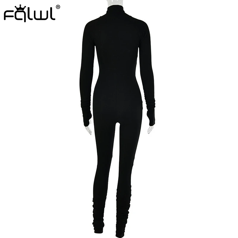 FQLWL Ribbed Knitted White Balck Bodycon Jumpsuit Women Overalls Zipper Sexy Romper Women Ladies Long Sleeve Jumpsuits Female FQLWL Ribbed Knitted White Balck Bodycon Jumpsuit Women Overalls Zipper Sexy Romper Women Ladies Long Sleeve Jumpsuits Female