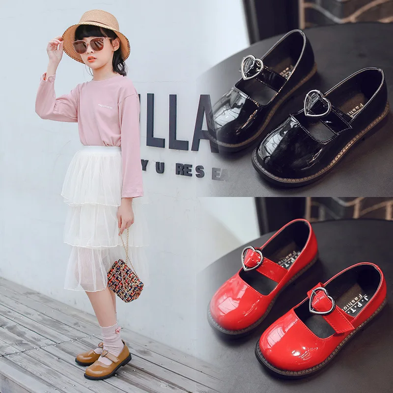 

Tiger Monitor 2019 New Style Girls' Leather Shoes Children Korean-style Princess Shoes Versatile Casual STUDENT'S Shoes