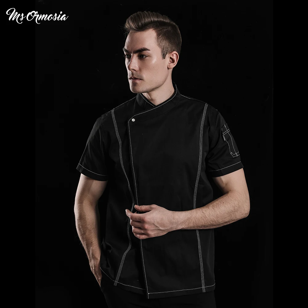

customizable wholesale fashion Unisex Breathable Short Sleeve Professional Chef Uniform cooking Jacket Bakery Chef work Uniform