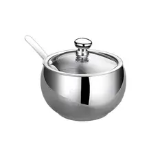 Банка для хранения специй из нержавеющей стали контейнер для хранения приправ креативный чехол для хранения для домашней кухни с крышкой и ложкой